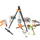 Lean Toys, zestaw do biwakowania drewniany ognisko akcesoria, 45 el