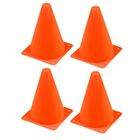 Lean Toys, zestaw pachołków treningowych z piłką, niebiesko-pomarańczowe, 8 szt.