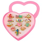 Lean Toys, zestaw pierścionków regulowanych w serduszku, 12 szt.