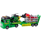 Lean Toys, zestaw pojazdów ratunkowych z dinozaurem, interaktywny