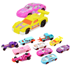 Lean Toys, zestaw pojazdów, różowy, 10 szt.