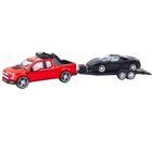 Lean Toys, zestaw: samochód terenowy z napędem, laweta oraz samochód sportowy, 59 cm
