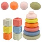 Lean Toys, zestaw zabawek sensorycznych: piłeczki, piramidka i klocki, 18 elementów