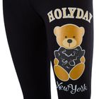 Legginsy dziewczęce, czarne, Tup tup