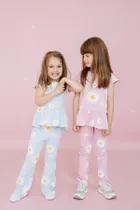 Legginsy dziewczęce, dzwony, niebieskie, Pinokio