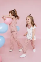 Legginsy dziewczęce, dzwony, różowe, Pinokio