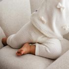 Legginsy dziewczęce, sweterkowe, ecru, Eevi