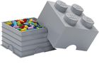 LEGO, Brick 4, pojemnik klocek, szary jasny