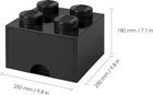 LEGO, Brick 4, pojemnik klocek z szufladą, czarny