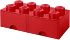 LEGO, Brick 8, pojemnik klocek z dwoma szufladami, czerwony