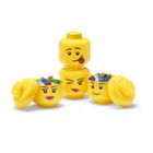 LEGO, Zestaw 4 mini głów, pojemniki