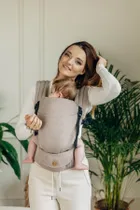 LennyLamb, nosidło bawełniane, splot jodełkowy, Almond