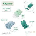 Lilliputiens, zestaw 3 zabawek do kąpieli, sensoryczne żabki, 9m+