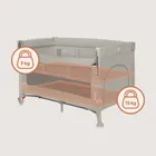 Lionelo, Ellen, łóżeczko turystyczne z funkcją dostawki, 3w1, beige