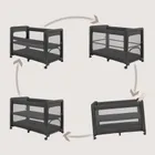 Lionelo, Patty, łóżeczko turystyczne z dostawką, Grey Graphite