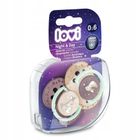 Lovi, Night&Day Girl, smoczek silikonowy, dynamiczny, 0-6m, 2 szt.