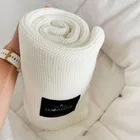 LullaLove, całoroczny koc bambusowy, skandynawski splot, kokos, 80-100 cm