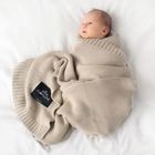 LullaLove, całoroczny koc bambusowy, skandynawski splot, milk coffee, 80-100 cm