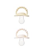 Luu Kids, zestaw: smoczek, Creamy Lemon + smoczek, American Cream, 3-6 m, 2 szt.