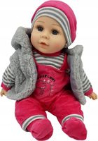 Mario, interaktywna lalka bobas, różowo-szara, 35 cm