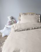 Mayamoo, pościel 2-częściowa z falbaną, beżowa, 90-120 cm