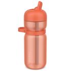 Mepal, Flip Active, bidon sportowy ze słomką, Peach Orange, 600 ml
