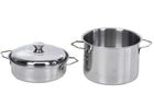 Merkpol, zestaw naczyń metalowych, 2 elementy