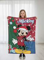 Mickey, koc polarowy, świąteczny, 100-140 cm