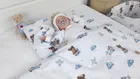 MimiNu, Avi, Misie, śpiworek bawełniany, błękit, TOG 0.5, 74 cm, 3-9m