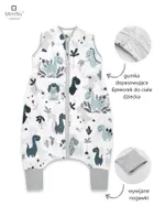 MimiNu, Dino, śpiworek do spania z nogawkami, letni, granatowy, rozmiar S, TOG 0.5, 1-2,5l