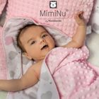 MimiNu, Kwiaty, kocyk minky, kwiaty różowe, 75-100 cm