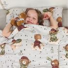 MimiNu, Miś na Księżycu, 2-częściowy komplet pościeli z wypełnieniem, 135-100 cm