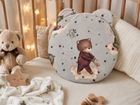MimiNu, NewMinky, Teddy, poduszeczka płaska, miś na księżycu + beż, 30 cm