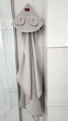 MimiNu, okrycie kąpielowe z kapturkiem, termofrotte, zimna mięta, 85-120 cm