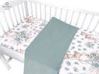 MimiNu, Słodka Sarenka, 3-częściowy komplet pościeli, mięta, 135-100 cm