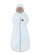 MimiNu, Soft, Teddy, otulaczek, śpiworek z czapeczką, 2w1, baby blue, TOG 0.5, 0-3 m