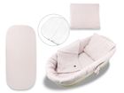 MimiNu, Soft, zestaw: ochraniacz do gondoli i kosza Mojżesza, materac, poduszka, pudrowy róż, 0-6m