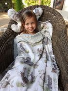 MimiNu, Spokojny Las, lekki kocyk, bawełna + minky, TOG 1, nugat, 75-100 cm