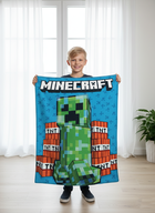 Minecraft, koc polarowy, niebieski, 100-140 cm