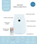 Miś, lampka silikonowa z pilotem, duża, błękitna chmurka