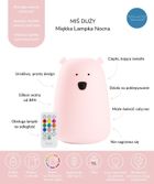 Miś, lampka silikonowa z pilotem, duża, różowa