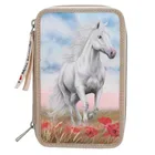 Miss Melody, Poppy Sand, piórnik rozkładany, potrójny, z wyposażeniem