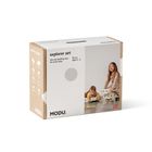 Modu, Explorer Set, kreatywne klocki rozwijające motorykę dużą, z funkcją jeździka, Sand Grey/Honey Yellow