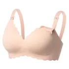 Momcozy, YN46, bezszwowy kwiatowy biustonosz do karmienia push-up, beżowy floral, rozmiar M