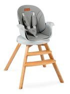 Momi, Woodi, krzesełko do karmienia, 3w1, szare