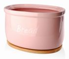 Mondex, chlebak ceramiczny z deską bambusową, 18-31-19 cm, różowy mondex