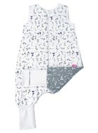 Motherhood, bawełniany śpiworek ocieplany, z nogawkami, TOG 2, niebieskie listki, 12-18m