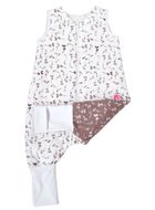 Motherhood, bawełniany śpiworek ocieplany, z nogawkami, TOG 2, wrzosowe listki, 1.5-2.5l