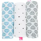 Motherhood, pieluszki muślinowe, statki niebieskie, 70-80 cm, 3 szt.