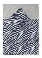Motherhood, zestaw przedszkolaka, kołdra z z poduszką, zebra niebieska